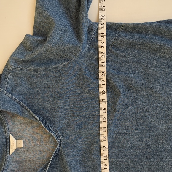 CJ Banks Embroidered Long Sleeve Denim Over Shirt 1X Blue - Picture 11 of 14